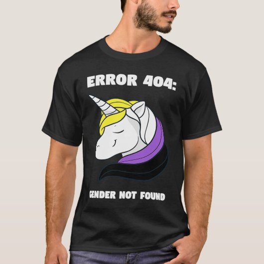 Error 404 Gender Not Found Nonbinary Flag Non Bina Tシャツ (正面)