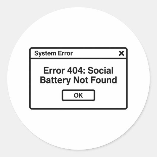 Error 404: Motivation ラウンドシール (正面)