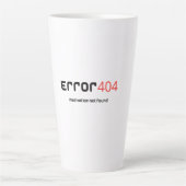 Error 404 Motivation Not Found | おもしろいギークの名言 カフェラテマグ (正面)