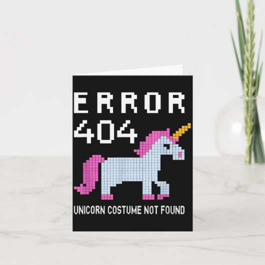 Error 404 Unicorn Costume Found Halloween Programm カード (正面)