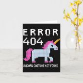 Error 404 Unicorn Costume Found Halloween Programm カード (黄色い花)