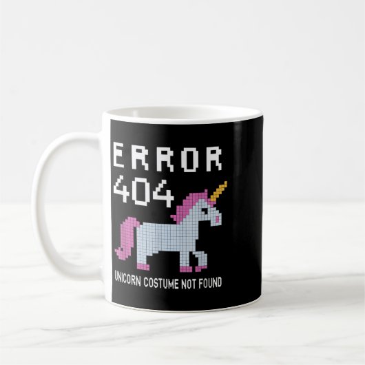 Error 404 Unicorn Costume Found Halloween Programm コーヒーマグカップ (左)