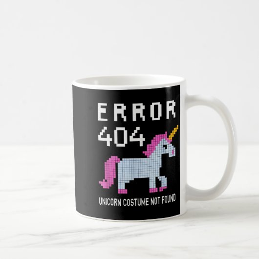 Error 404 Unicorn Costume Found Halloween Programm コーヒーマグカップ (右)
