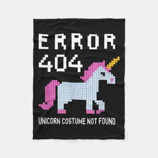 Error 404 Unicorn Costume Found Halloween Programm フリースブランケット (正面)