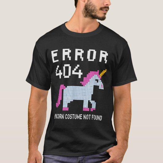 Error 404 Unicorn Costume Found Halloween Programm Tシャツ (正面)