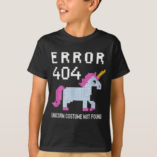 Error 404 Unicorn Costume Found Halloween Programm Tシャツ (正面)