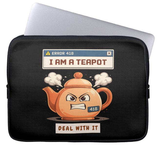 Error 418: I Am a Teapot. ラップトップスリーブ (正面)