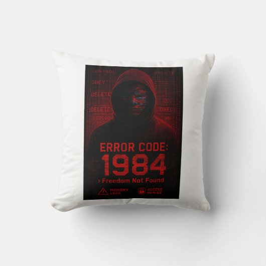 Error Code – Freedom Not Found Dystopian クッション (正面)