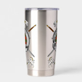 Erskine Clan Badge Tartan & Swords 保温保冷タンブラー (左面)