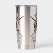Erskine Clan Badge Tartan & Swords 保温保冷タンブラー (右面)