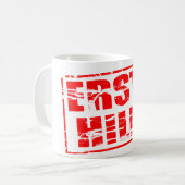 Erste hilfe red rubber stamp effect コーヒーマグカップ (正面左)