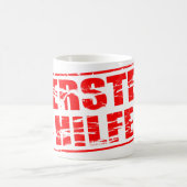 Erste hilfe red rubber stamp effect コーヒーマグカップ (中央)