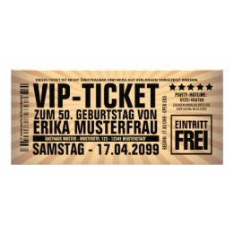 Erstelle deine eigenen Einladungen als VIP-TICKET ラックカード