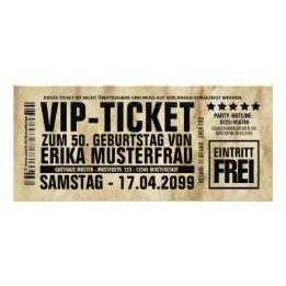 Erstelle deine eigenen Einladungen als VIP-TICKET ラックカード