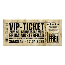 Erstelle deine eigenen Einladungen als VIP-TICKET ラックカード