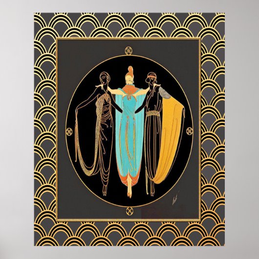 ERTE Art Deco Three Ladies ポスター (正面)