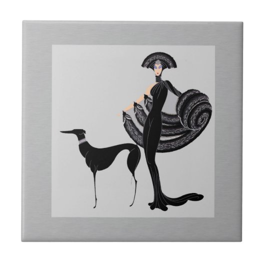 ERTE Lady with Dog タイル (正面)
