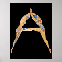 Erte - The Letter A from the Alphabet Suite, 1976