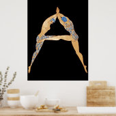 Erte - The Letter A from the Alphabet Suite, 1976 ポスター (キッチン)