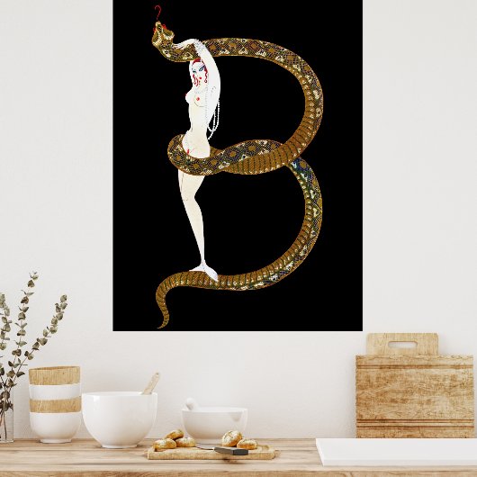 Erte - The Letter B from the Alphabet Suite, 1976 ポスター (キッチン)