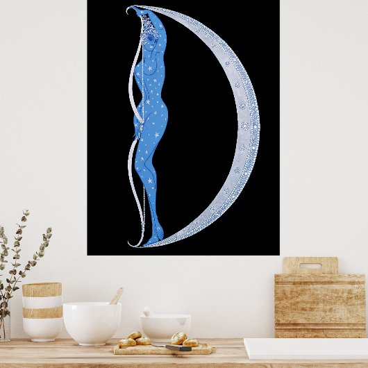 Erte - The Letter D from the Alphabet, 1976 ポスター (キッチン)