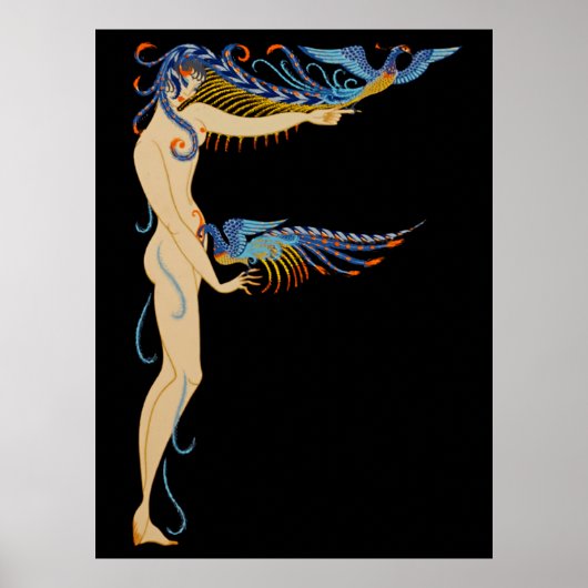Erte - The Letter F from the Alphabet Suite, 1976 ポスター (正面)