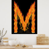 Erte - The Letter M from the Alphabet, 1976 ポスター (キッチン)