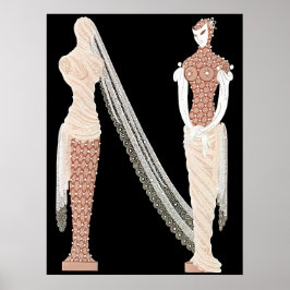 Erte - The Letter N from the Alphabet, 1976 ポスター