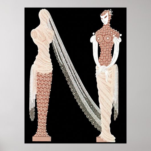 Erte - The Letter N from the Alphabet, 1976 ポスター (正面)