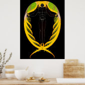 Erte - The Letter P from the Alphabet, 1976 ポスター (キッチン)