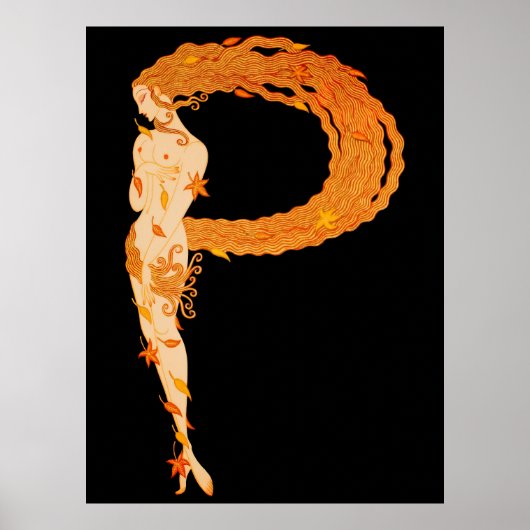 Erte - The Letter P from the Alphabet, 1976 ポスター (正面)