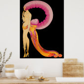 Erte - The Letter R from the Alphabet Suite, 1976 ポスター (キッチン)