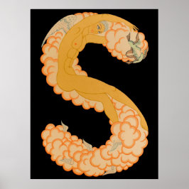 Erte - The Letter S from the Alphabet Suite, 1976 ポスター