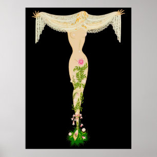 Erte - The Letter T from the Alphabet Suite, 1976 ポスター
