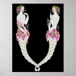 Erte - The Letter V from the Alphabet Suite, 1976 ポスター