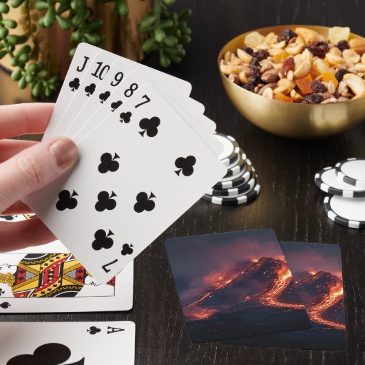 Erupting Volcano Lava Flow Playing Cards トランプ (インサイチュ)