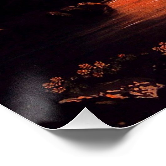 Eruption of Mount Etna at night (F Weber) ポスター (コーナー)