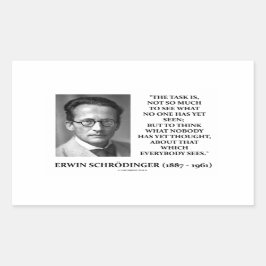 Erwin Schredineタスク考えまだ誰も考えない 長方形シール