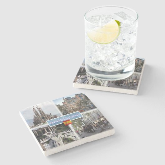 ESバルセロナ – サグラダファミリア – カーサバトロ ストーンコースター (横)