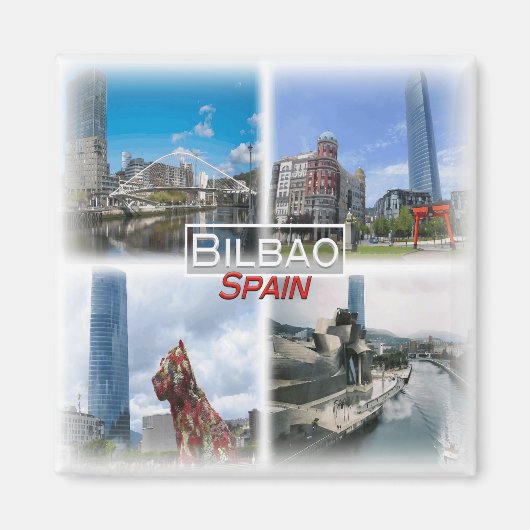 ES0136ヨーロッパ、スペインのビルバオ、冷蔵庫 マグネット (正面)