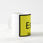 Es - 卵の化学元素記号周期表 コーヒーマグカップ (正面左)