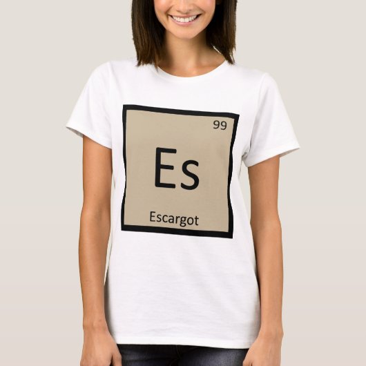 Es - Escargot Chemistry周期表記号 Tシャツ (正面)