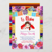 es ninaメキシコの女スペインのの子のベビーシャワー 招待状 (正面/裏面)