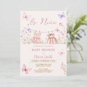 Es Nina Mexican Wildflower Spanish Baby Shower 招待状 (スタンド正面)