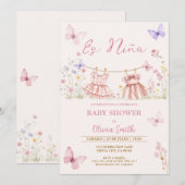 Es Nina Mexican Wildflower Spanish Baby Shower 招待状 (正面/裏面)