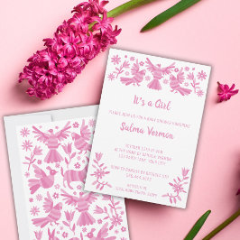Es una invitación rosa otomí Chica 案内状