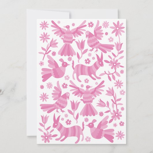 Es una invitación rosa otomí Chica 案内状 (裏面)