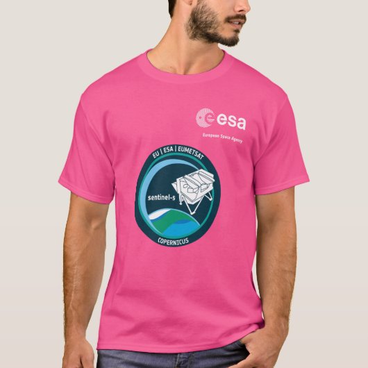 ESAヨーロッパ宇宙機関ミッションセンチネル–5パッチ Tシャツ (正面)