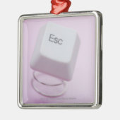 ESCキーのクローズアップ メタルオーナメント (左)