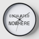 Escalated to Nowhere Analog Typography Wall Clock 壁時計 (正面)